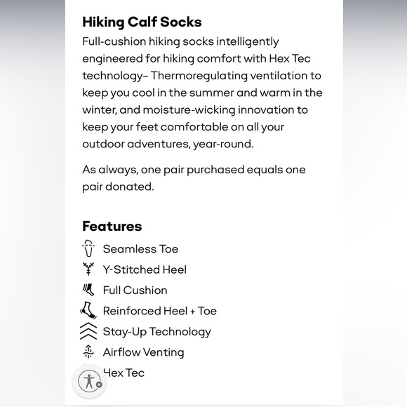 Bombas NWOT 2 pair Hiking Half Calf Socks Large Gray Green Black Hex Tec Unisex - Picture 4 of 6